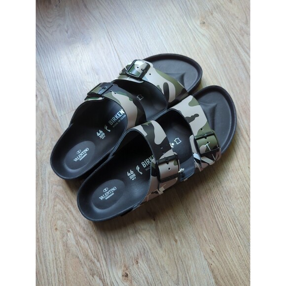 Birkenstock Valentino Arizona Army Camo Logo Sandals EU 46 Mens 13-13.5 main image 8